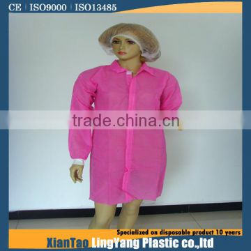 Pink nonwoven disposable lab coat