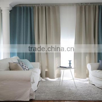 polyester linen looking fabric for living room curtain, plain curtain for living room, simple and leisure style curtain