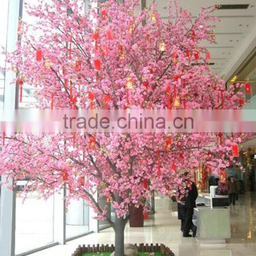 street landscaping festival decoration outdoor silk peach blossom tree