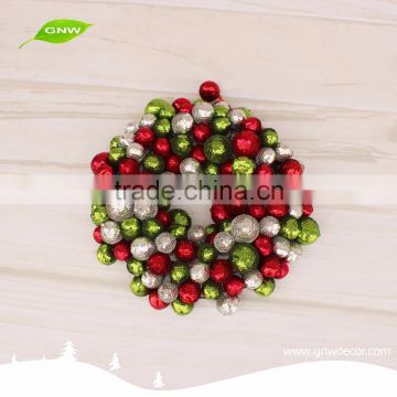 GNW CHWR-1605037 Wholesale New design Colorful Christmas Ball Ornament wreaths