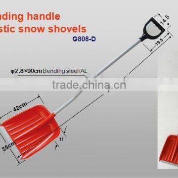 Bending helve plastic snow shovel