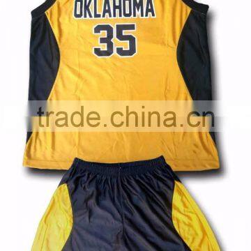 Top Quality 100% polyester panel work designed basketball uniform