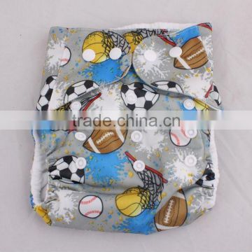 Sweet New Reusable Washable Baby Cloth Diaper Nappy printing Football