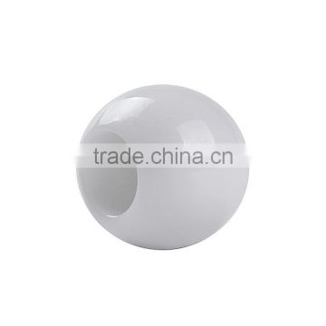 CCB Plastic European Style Large Hole Charm Beads Round White