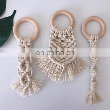 Eco Cotton Rope Crochet Macrame Baby Teether Crochet Pacifier Chain