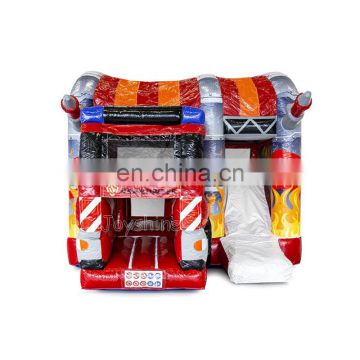 Firetruck Bounce House Kids Jump Bouncer Inflatable Bounce Castle with Slide