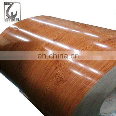 Galvanized PPGI PPGL Wood Paint Surface Color Coated  Steel Coil ASTM AISI