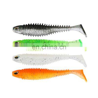 JOHNCOO Fishing Lure Soft Wrom Silicone Soft Bait Isca Artificial Wobbler 80mm Paddle Tail Lure Minnow Swimbait Bass Fishing