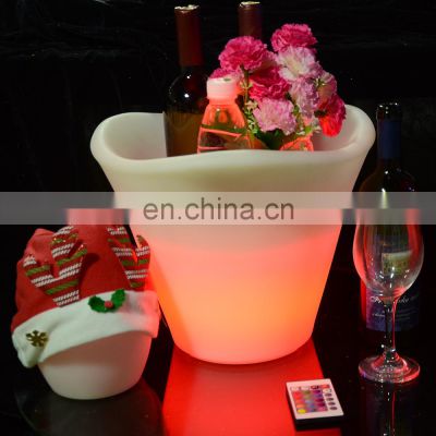 Waterproof with Colors Changing Glowing Plastic Modern Home Glow Light Illuminated Ice Bucket Wine Coolers Beer Bottle Holders