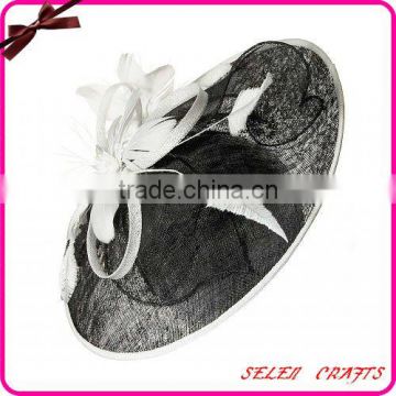 2012 New Design Womens Black&White Victoria Wedding Hat
