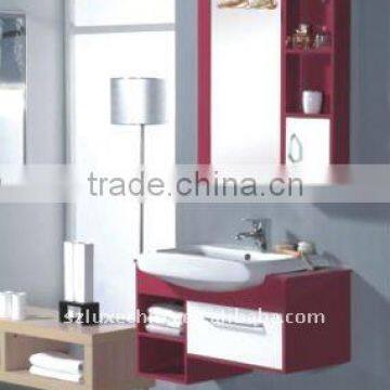 Sanitary wares red color small bathroom cabinet