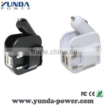 Hot Selling Dual USB 2 in 1 Home and Car Charger for Mobile Phone