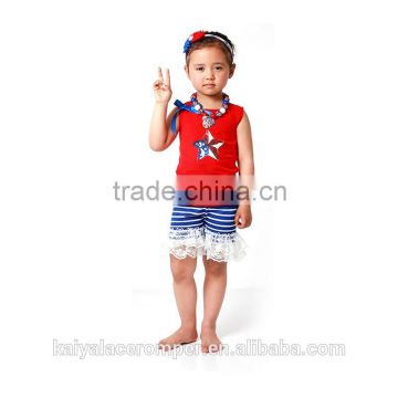 Wholesale Girls summer boutique clothing baby clothes red t shirt star printing soft cloth children clothes