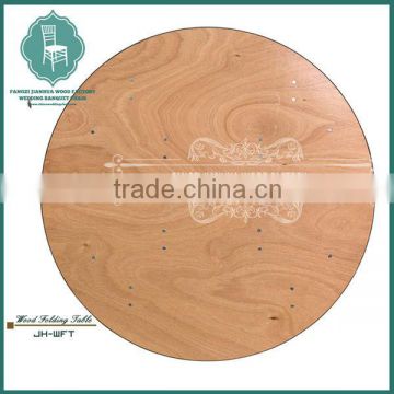 round wooden banquet folding table