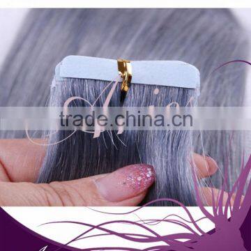 Remy Tape Hair Skin Weft Real Human Hair extensions Gery Hair