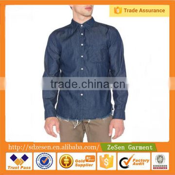 New Design Contrast Printing Men Shirts in Navy