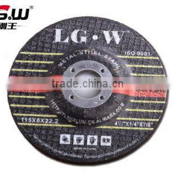 H550 115mm black Resin deoressed center grinding wheel for inox/metal from China factory