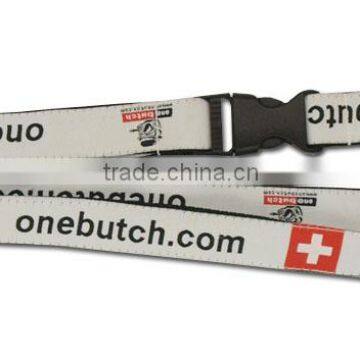 2 Colors logo silk screen printed satin lanyard/neck strap quote