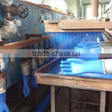 blue double coated Gloves made in China