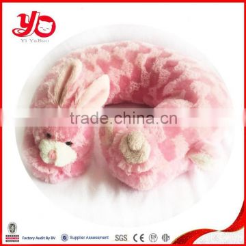 Wholesale custom animal rabbit plush U pillow, plush rabbit U shape pillow doll