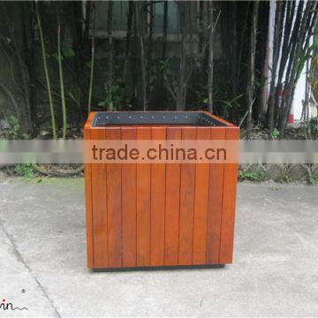 Mild steel and teak wood square planter box