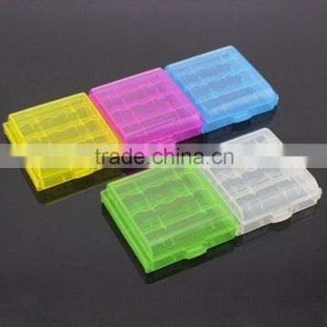 Wholesale 4AA/5AAA universal battery box, plastic colorful battery cell box
