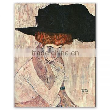 Gustav Klimt reproduction oil painting of The Black Feather Hat