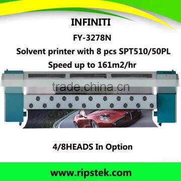 Guangzhou SPT510/50PL Print head 3.2meter Infiniti/Challenger FY-3278N Flex banner Solvent printing machine