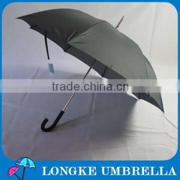 High quality rubber "J" handle pongee fabric straight umbrella