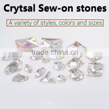 Hot Selling different types sew-on crystal stones for decorative