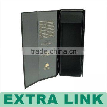 luxury black high end gift paper wine box with magnet closure