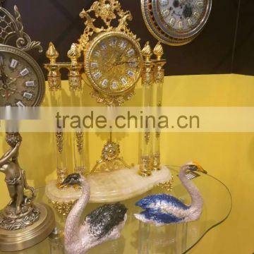 Elegant Gold Gilt Crystal and Brass Mantel Clock,/Shelf Clock, Decorative Clock Table Clock/Desk Clock