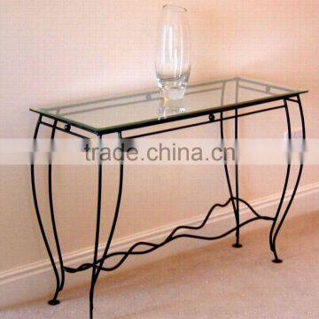 wrought iron console table base