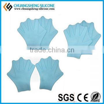 New arrival SGS transparent three colors three size silicone swim fin,silicone swim gloves