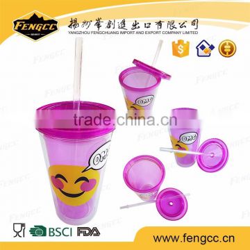 promotional double wall Creative Juice crazy straw cup