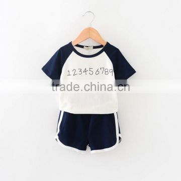Custom made sports suits children spell color digital sets T-shirt + shorts