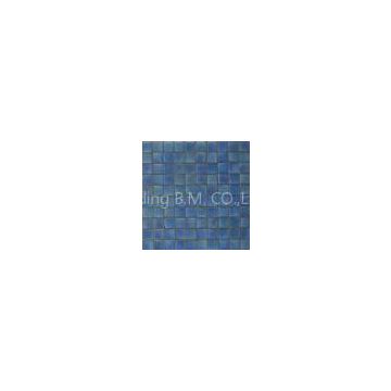 20x20mm Blue Iridescent Glass Mosaic Tiles Backsplash For Swimming Pool