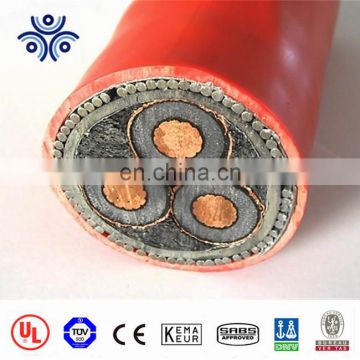1/3 core 120/ 240mm2 MV 12/20kv 15/25kv copper conductor PVC insulated and sheathed IEC BS ASTM cable
