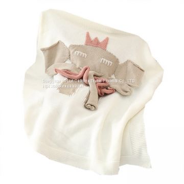100% organic cotton knitted baby blanket super soft blanket baby fine sleeping partner customized baby blanket