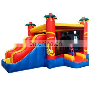 Factory price Inflatable Tropical combo pvc inflatable bouncer slide inflatable castle slide combo  For Kids