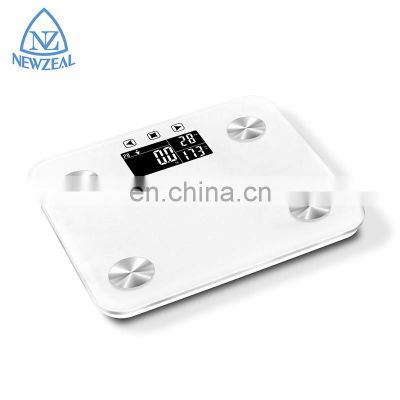 China Cheap LCD Digital Tempered Glass ABS Plastic Monitor Body Fat Scale