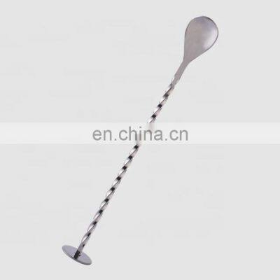 Factory direct customized twisted metal stainless steel spinning cocktail bar spoons
