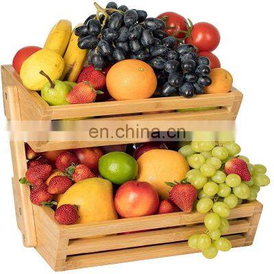 Fruit Holder Kitchen Multi-function High Quality Bamboo Storage Shelf Rack Pantry OrganizerHome Storage & Organization