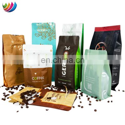 Private Label Bolsas Para Cafe 6oz 8oz 12oz 16oz Vertical Kraft Paper Stand Up Pouch Mylar Coffee Bag With Valve