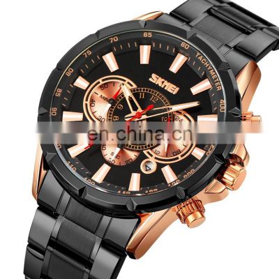 Brand Fashion SKMEI 9241 Top Luxury Stainless Steel Strap Fashion Mens Stopwatch Wristwatch