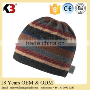Fashion Winter Hat Men Custom Stretched Wool Knit Beanie Knitted Daily Beanie