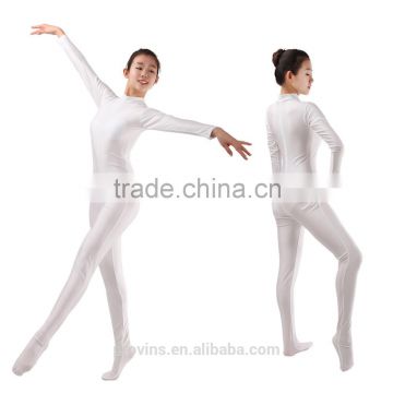 Long Sleeve White Dance Unitards