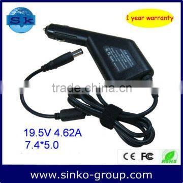 usb car charger 90W 19.5V 4.62A 7.4*5.0mm