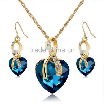 2015 Austrian Crystal Jewelry Set Fashion Jewelry Sets Necklace Earrings Jewelry Set Wedding Party Accessories