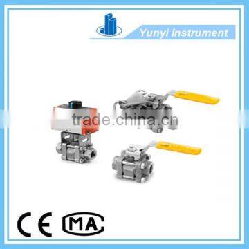 Three-pieces PTFE high pressure ball valve